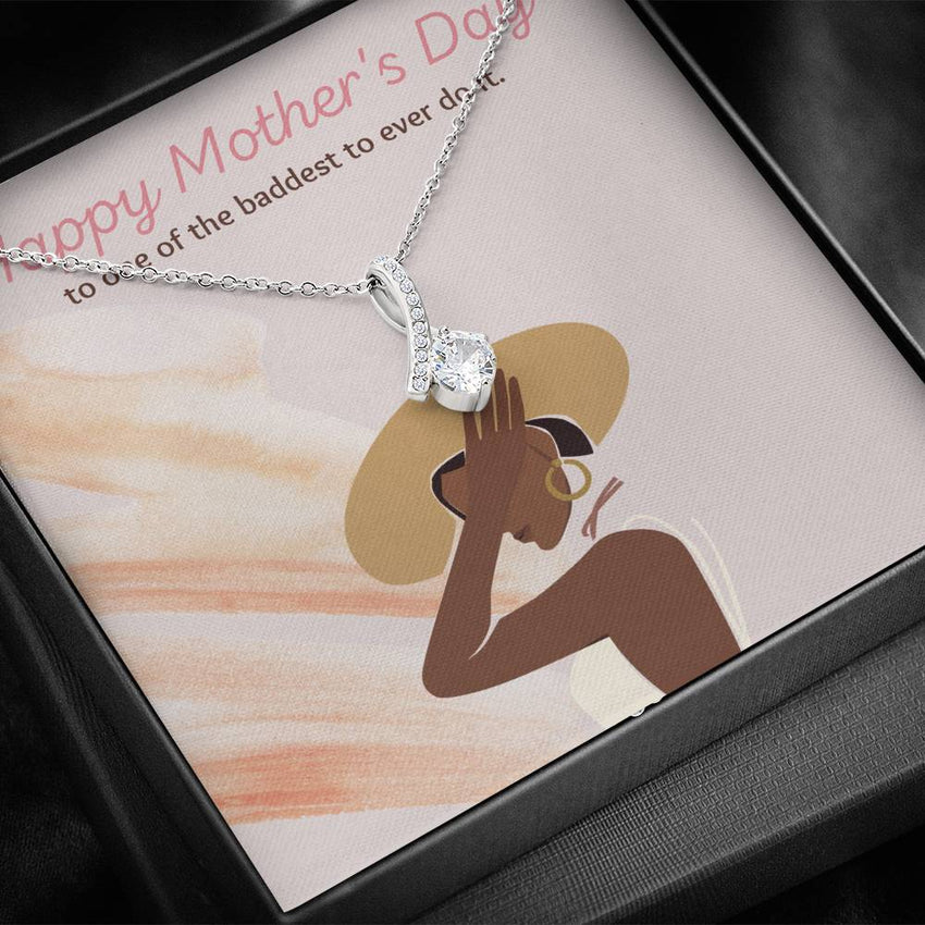 Baddest Mom to Ever Do It Allure Necklace - Happy Mother's Day Gift | Black Mother