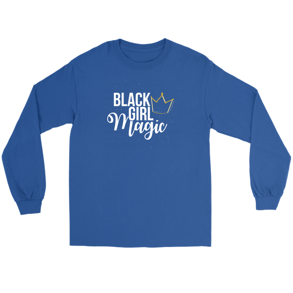 Black Girl Magic with Gold Long Sleeve Tee - Black Girl Magic