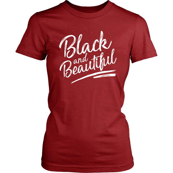 Black and Beautiful Womens Tshirt - Melanin Magic
