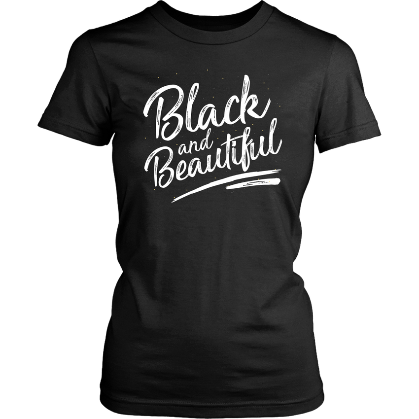 Black and Beautiful Womens Tshirt - Melanin Magic