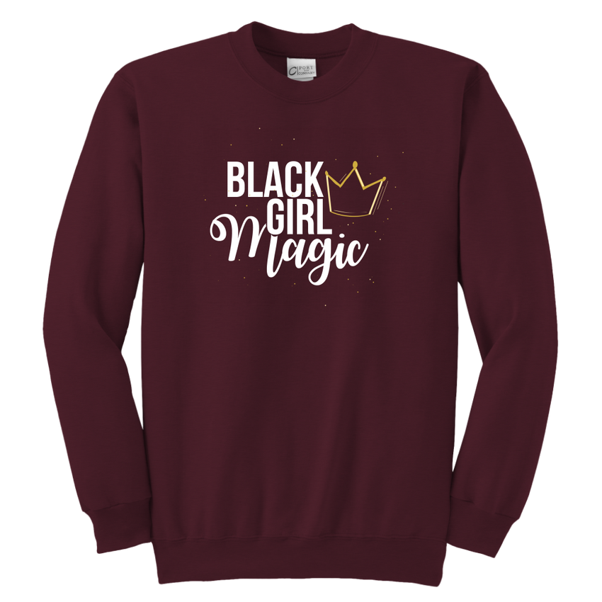 Black Girl Magic Youth Crewneck Sweatshirt- Black Girl Magic