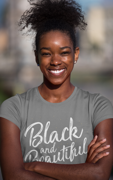 Black and Beautiful Womens Tshirt - Melanin Magic