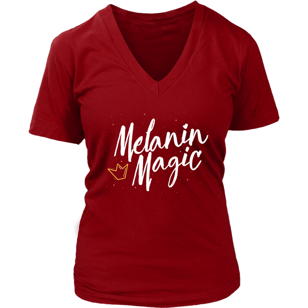 Melanin Magic - Womens V-Neck Shirt